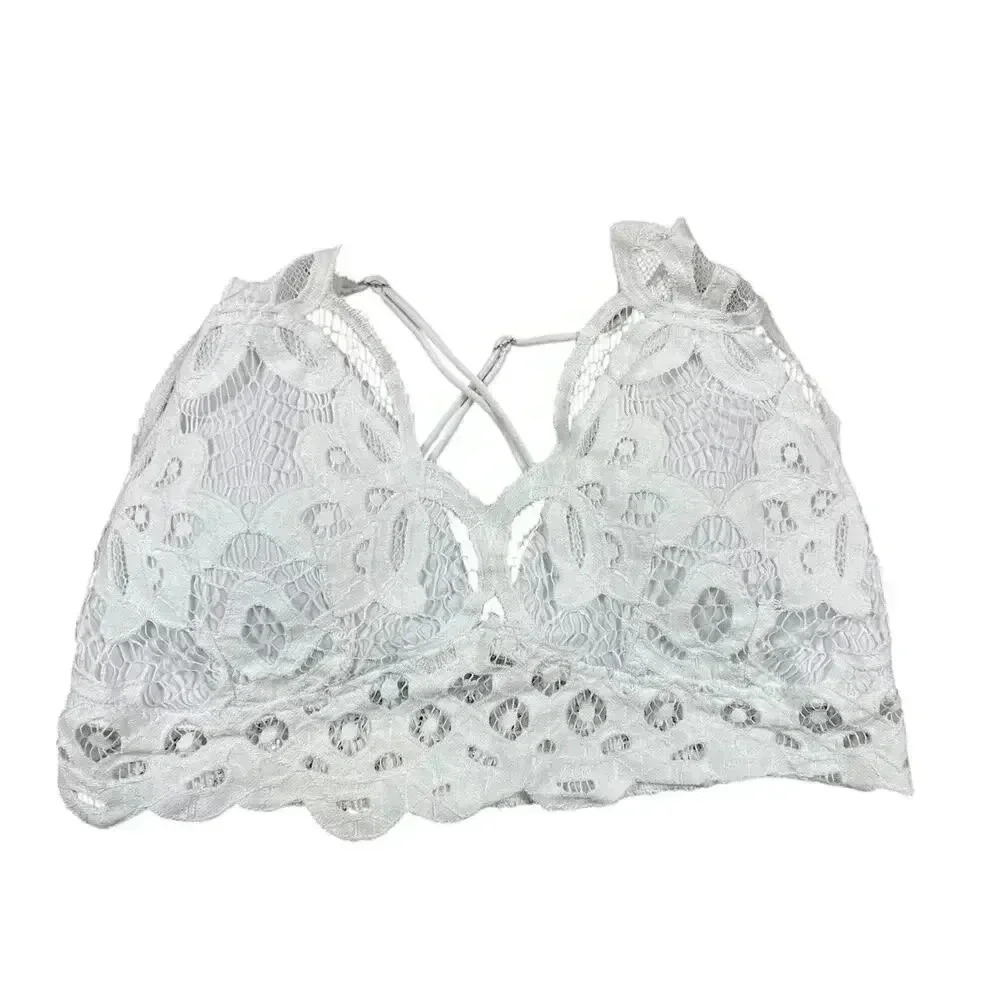 Miami for Francesca's Women's XL White Lace Bralette Adjustable Straps